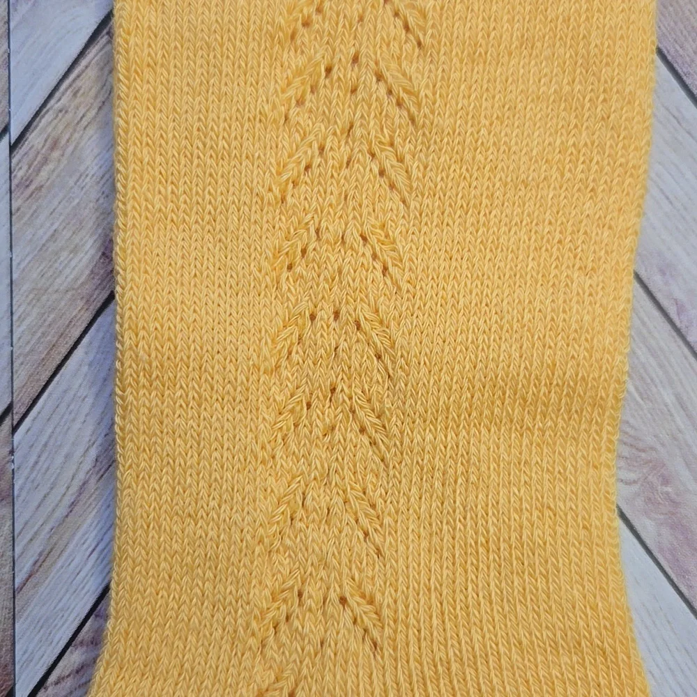 Toddler Baby Girl Yellow Knit Knee High Socks Vintage Style Holiday Accessory